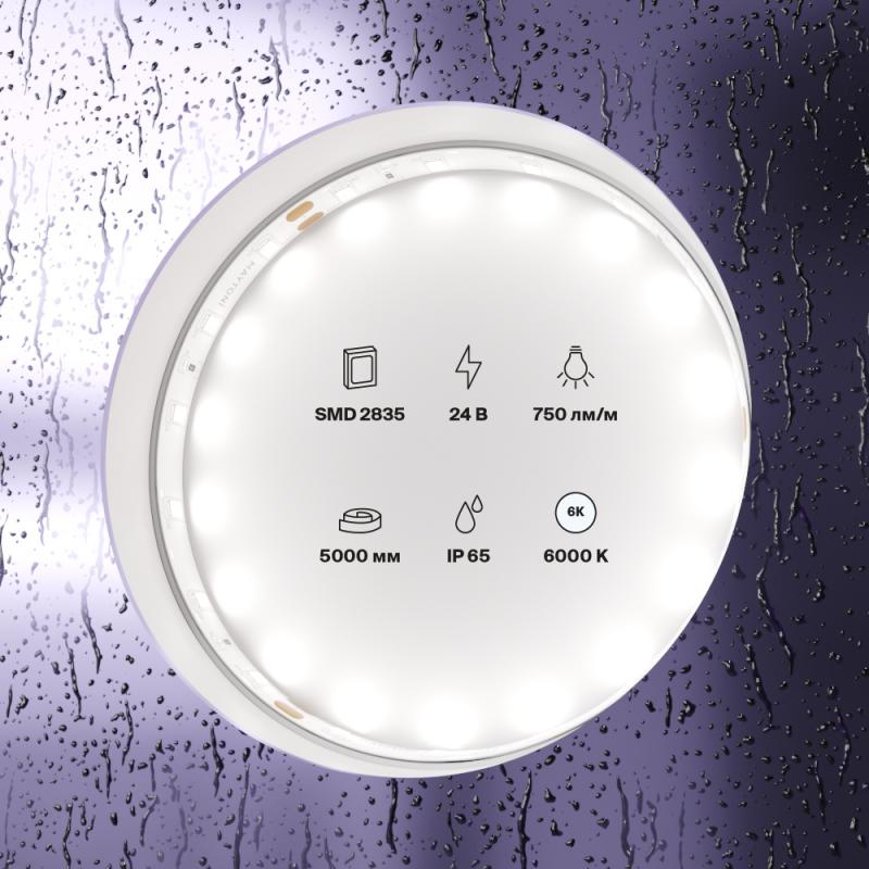 Светодиодная лента Maytoni Led Strip 24В 2835 7,2Вт/м 6000K 5м IP65 20018