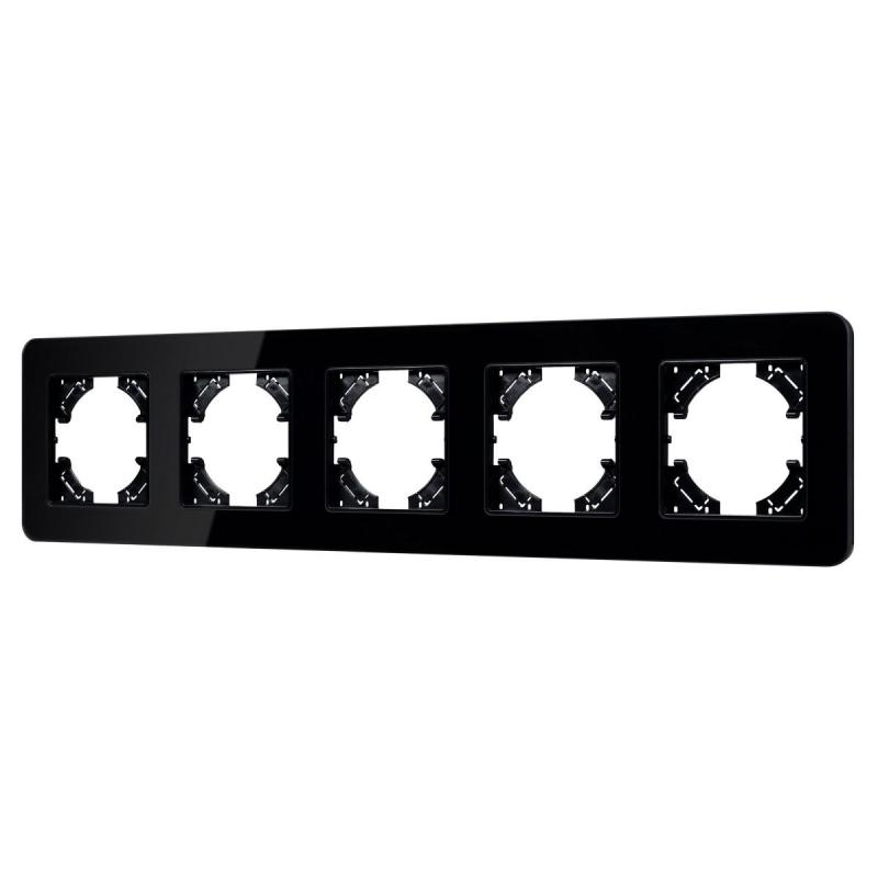 Рамка на 5 постов стеклянная Arlight FRM-OMALI-GS-5-BK 049705