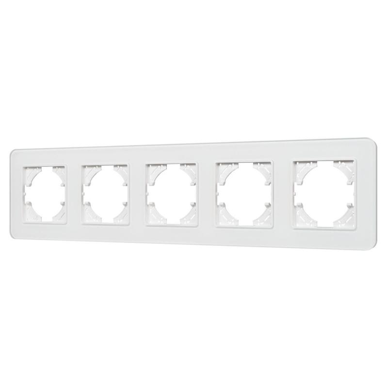Рамка на 5 постов стеклянная Arlight FRM-OMALI-SFGS-5-WH 049720