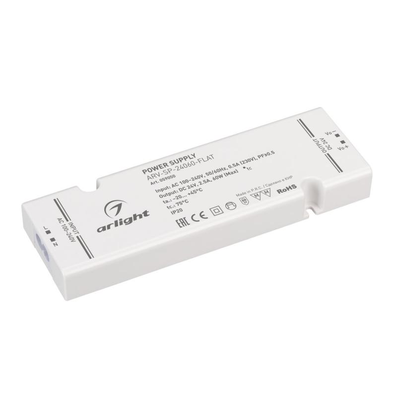 Блок питания Arlight ARV-SP-24060-FLAT (24V, 2.5A, 60W) (IP20 Пластик) 059050