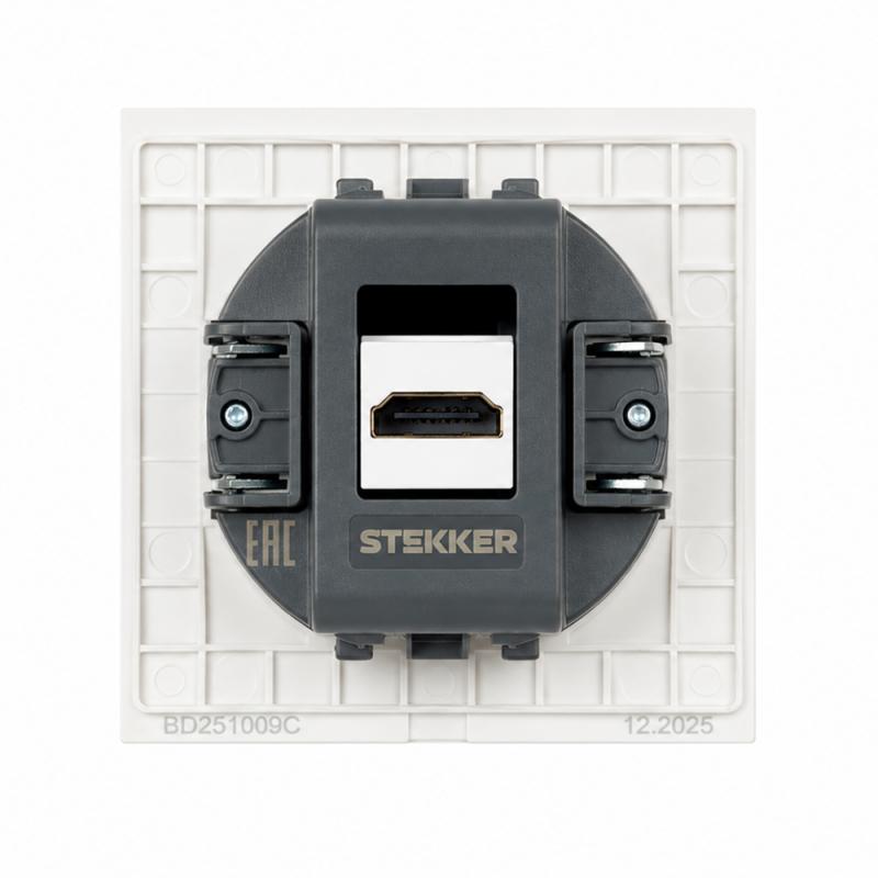 Розетка HDMI 2.0 Type A Stekker Мия RST00-3118-01 белая магнолия 50827