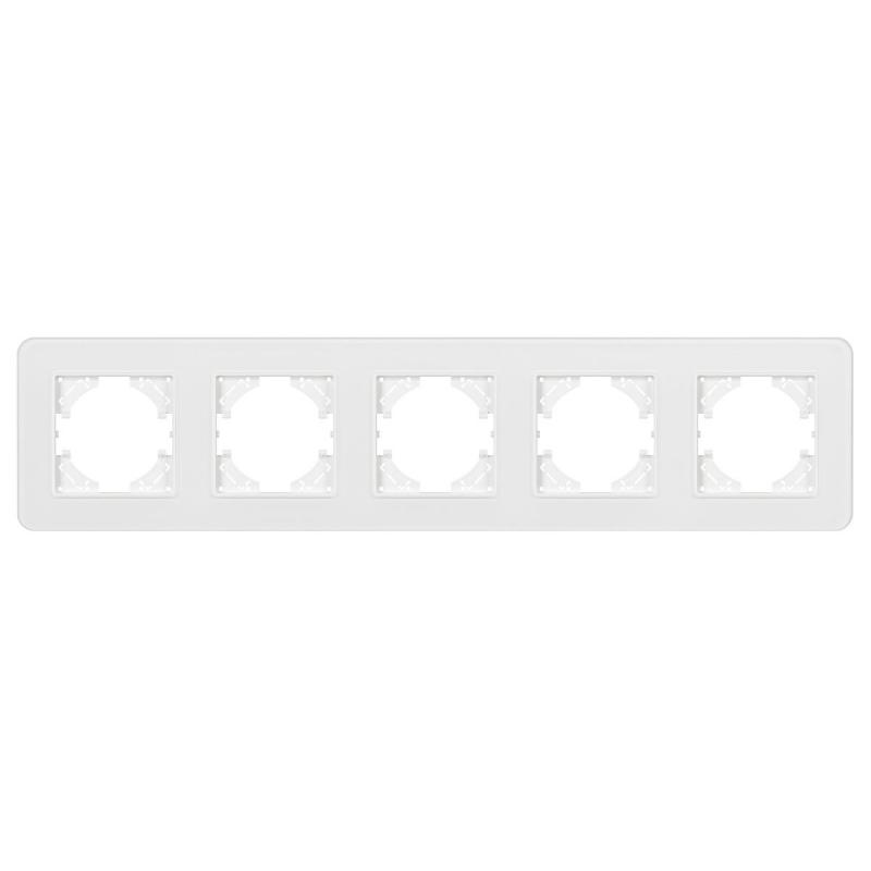 Рамка на 5 постов стеклянная Arlight FRM-OMALI-SFGS-5-WH 049720
