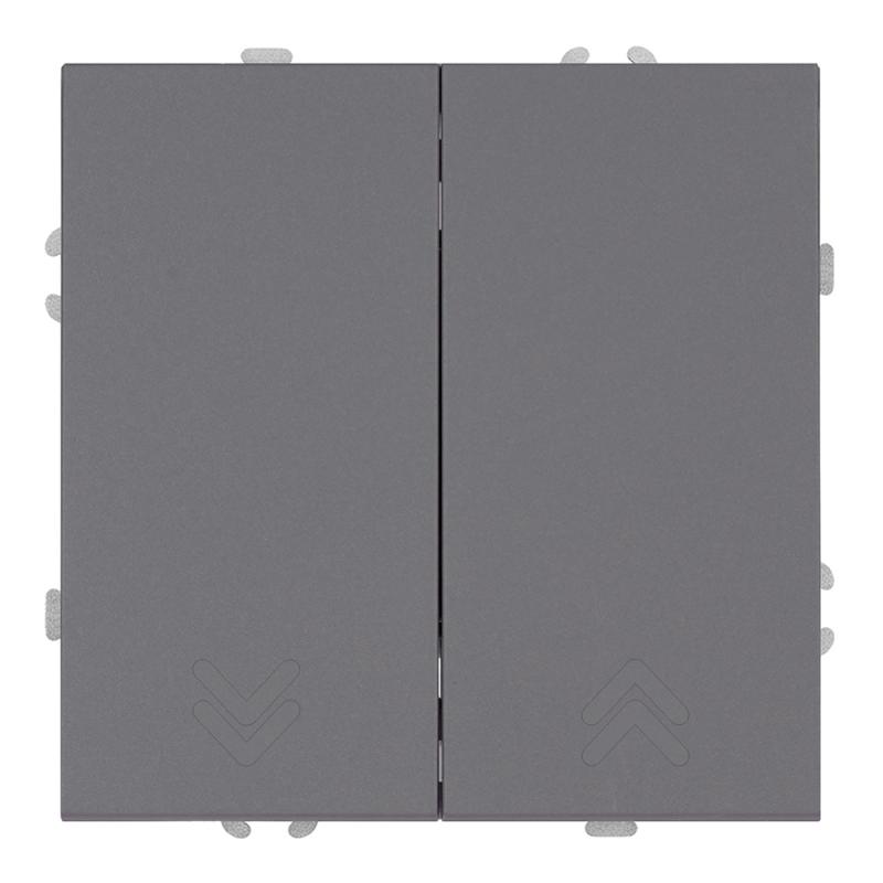 Выключатель двухклавишный Stekker Эмили RSW10-5116-10 платиново-серый soft touch 50823
