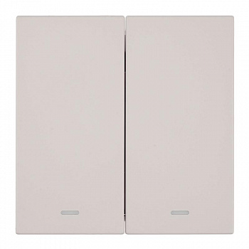 Выключатель 2-клавишный c индикатором (механизм) Stekker Мия 250В 10А RSW10-3102-10 пудровый жемчуг 50476